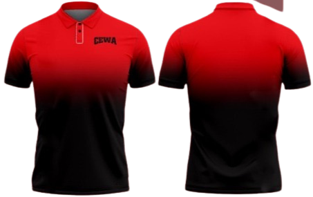 CEWA Faded Black & Red Polo