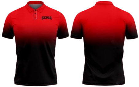CEWA Faded Black & Red Polo