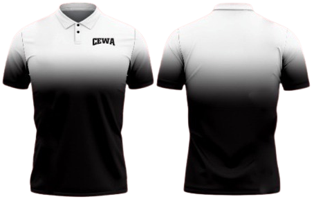 CEWA Faded Black & White Polo