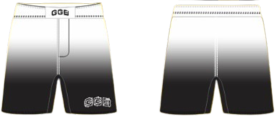 GGB Faded Black & White Fight Shorts
